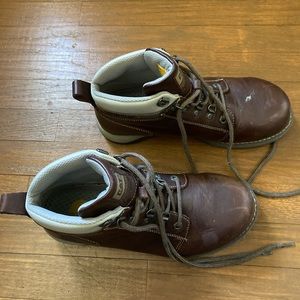 Leather steel-toed work boots